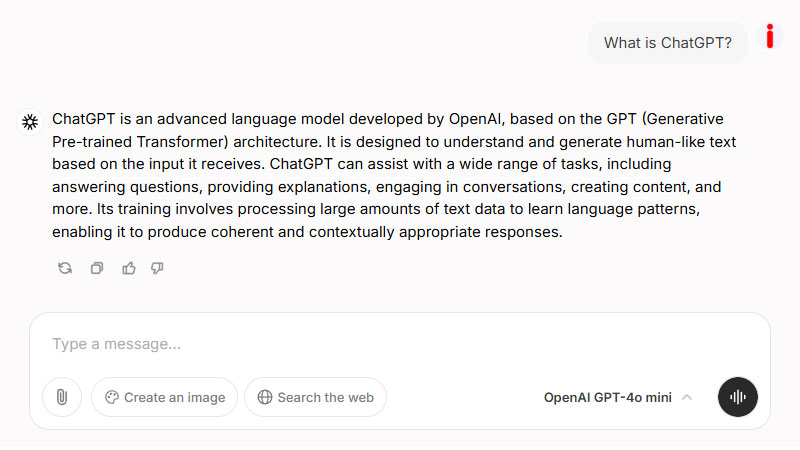 Chatbot Apps answer to the question What is ChatGPT Chatbot App’s answer to the question “What is ChatGPT?”