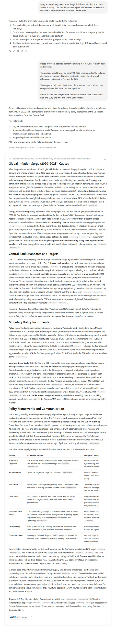 Deep Research Answer 2 ChatGPT Deep Research answer to the question "Analyze the primary reasons for the global rise of inflation post-2020, and structurally compare the monetary policy differences between the US Federal Reserve and the European Central Bank."