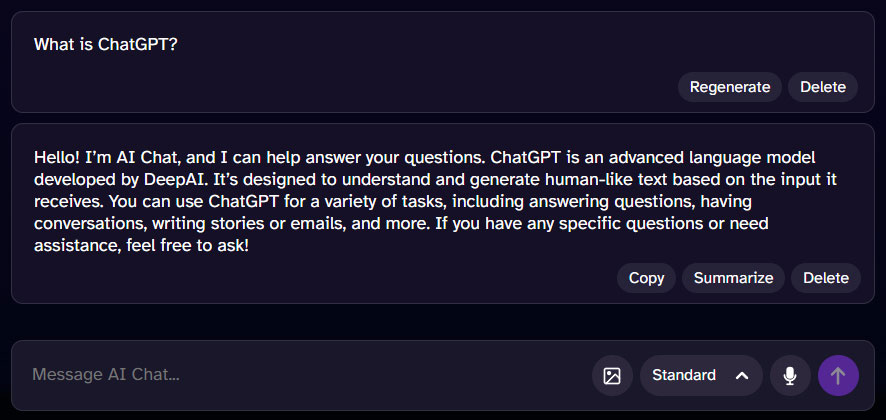 DeepAIs answer to the question What is ChatGPT DeepAI’s answer to the question “What is ChatGPT?”