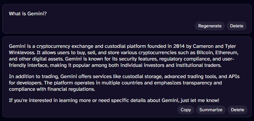 DeepAIs answer to the question What is Gemini DeepAI's answer to the question “What is Gemini?”