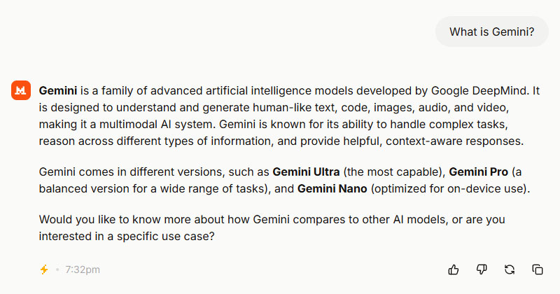 Mistral AIs answer to the question What is Gemini Mistral AI's answer to the question “What is Gemini?”