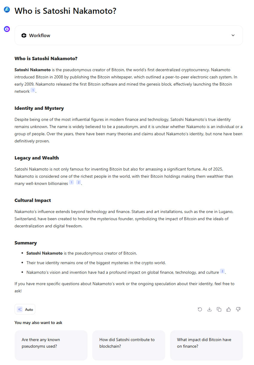 You.coms answer to the question Who is Satoshi Nakamoto You.com’s answer to the question Who is Satoshi Nakamoto?